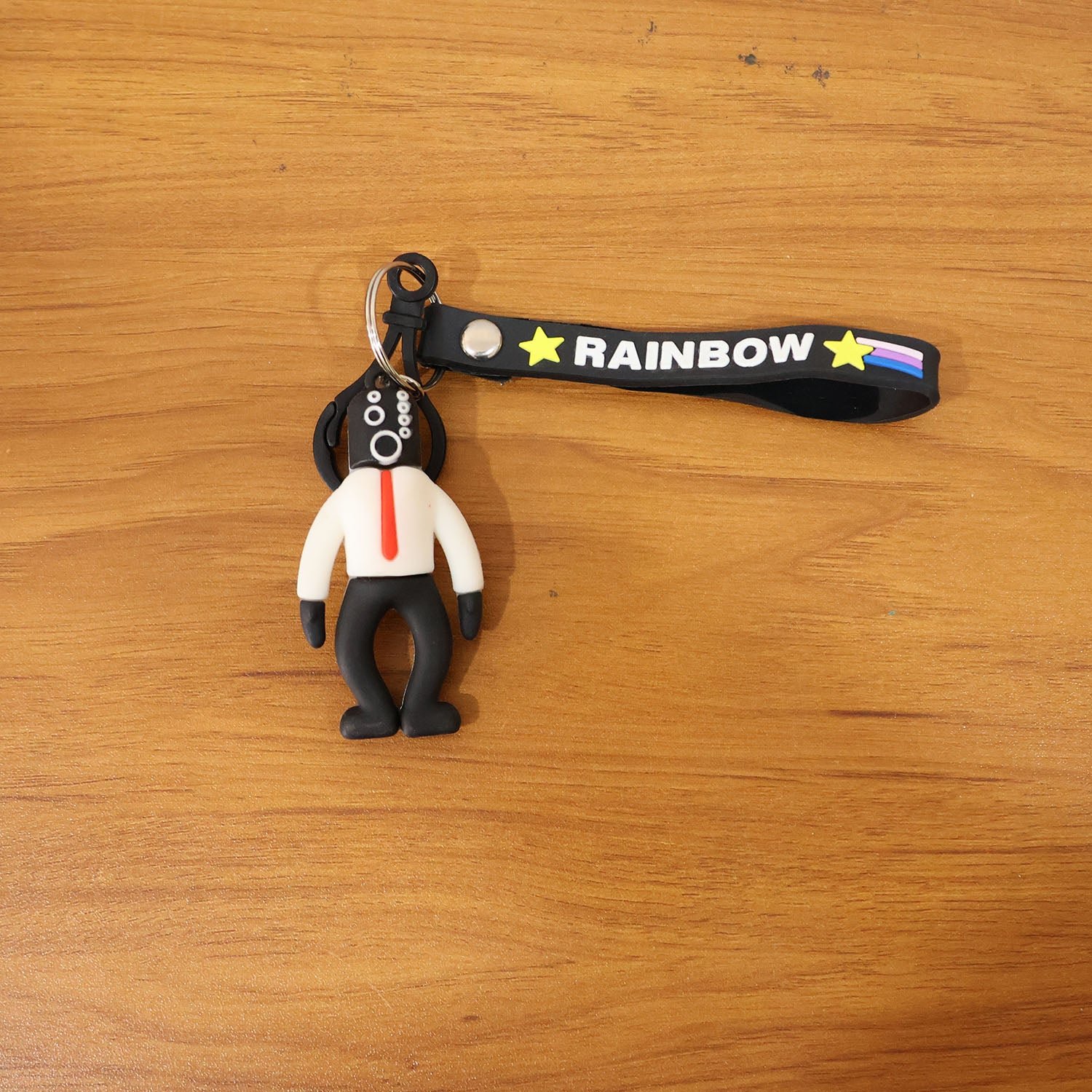 Cartoon Man Keychain – Lightweight with Rainbow Strap