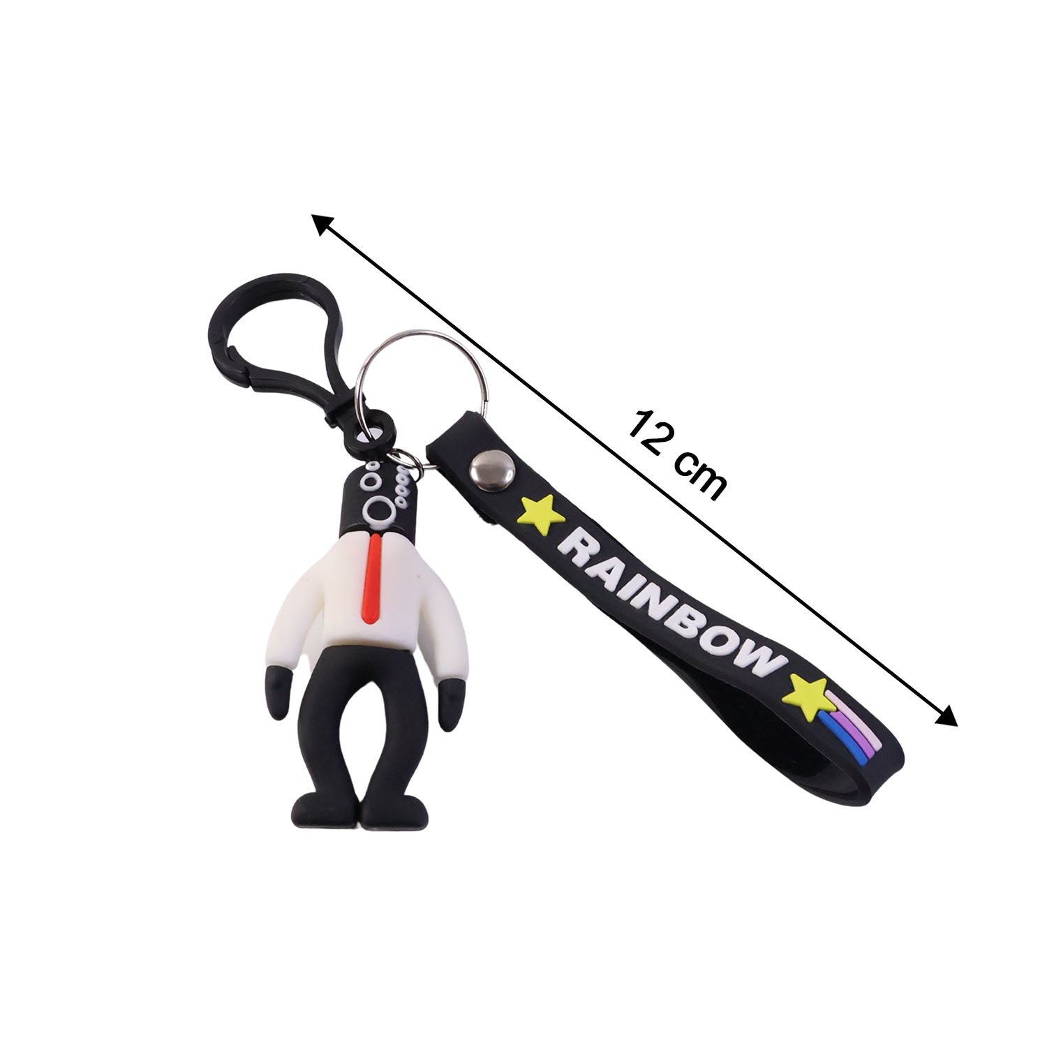 Cartoon Man Keychain – Lightweight with Rainbow Strap
