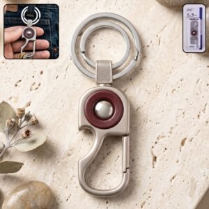 Heavy Duty Metal Key Holder – Secure Lock Carabiner & Dual Rings