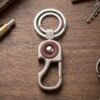 Heavy Duty Metal Key Holder – Secure Lock Carabiner & Dual Rings