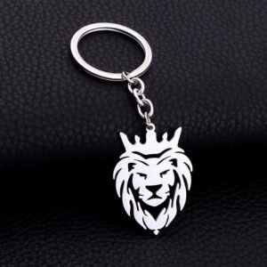 Lion Head Keychain – Stainless Steel Durable Crown Design