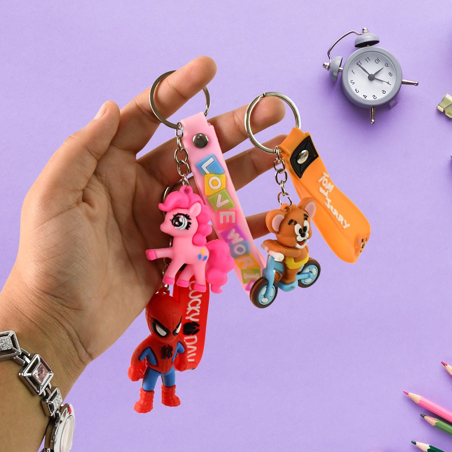 Cartoon Silicone Keychain – Cute 3D Character Bag Charm for Kids | Styleva