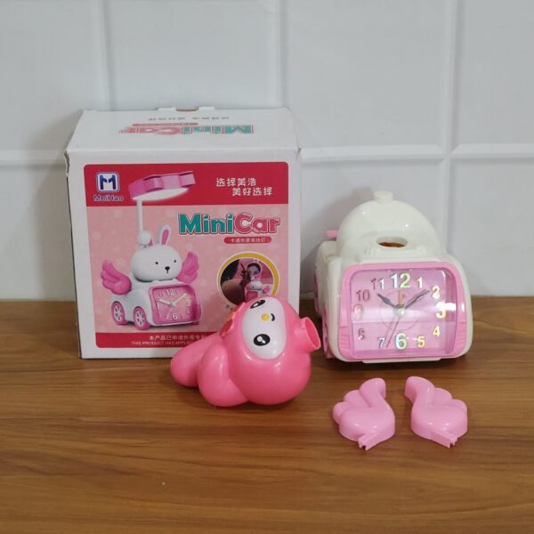 Kids Alarm Clock – Fun Cartoon Bunny Car Design for Bedrooms