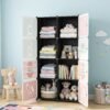 8 Compartment Modular Plastic Kids Storage Cabinet Wardrobe (1 Set)