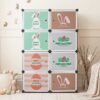8 Compartment Modular Plastic Kids Storage Cabinet Wardrobe (1 Set)