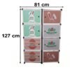 8 Compartment Modular Plastic Kids Storage Cabinet Wardrobe (1 Set)