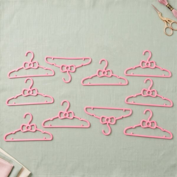 Kids Plastic Clothes Hangers Set, Cute Baby Wardrobe Hangers (10 Pcs Set)