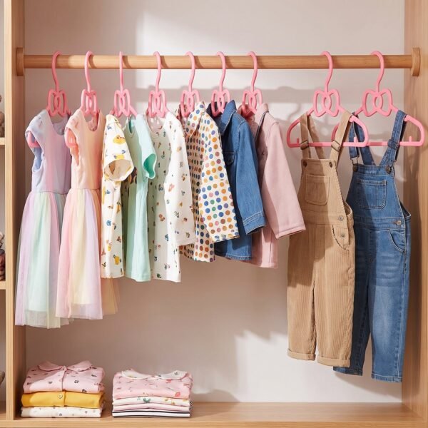 Kids Plastic Clothes Hangers Set, Cute Baby Wardrobe Hangers (10 Pcs Set)