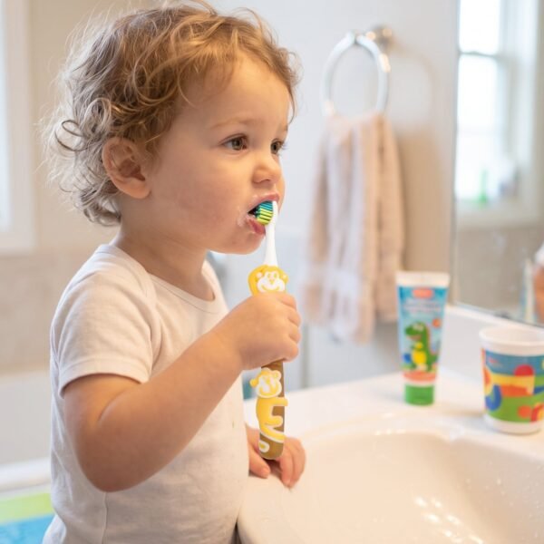 Kids Cartoon Toothbrush with Toy, Soft Bristle Children Brush (2 Pcs)