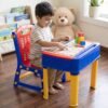 2 in 1 Plastic Kids Study Table and Chair Set with Learning Board (2 Pc Set)