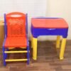 2 in 1 Plastic Kids Study Table and Chair Set with Learning Board (2 Pc Set)