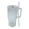 Kids Tumbler 900ml with Handle Lid and Straw Ribbed Water Sipper Cu...