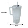 Kids Tumbler 900ml with Handle Lid and Straw Ribbed Water Sipper Cu...