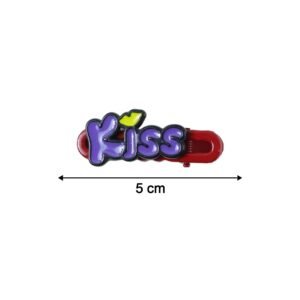 Kiss Text Hair Clip Set – Trendy 4-Piece Decorative Hair Accessories