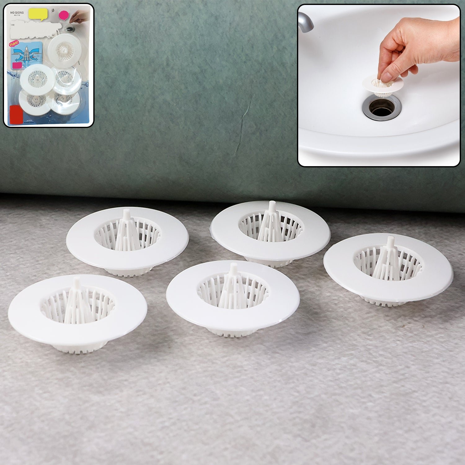 Sink Drain Hair Catcher – 5 Pcs Multipurpose Strainer Filters