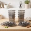Plastic Food Storage Container Set 700ml Airtight Pantry Jars (8 Pc Set)