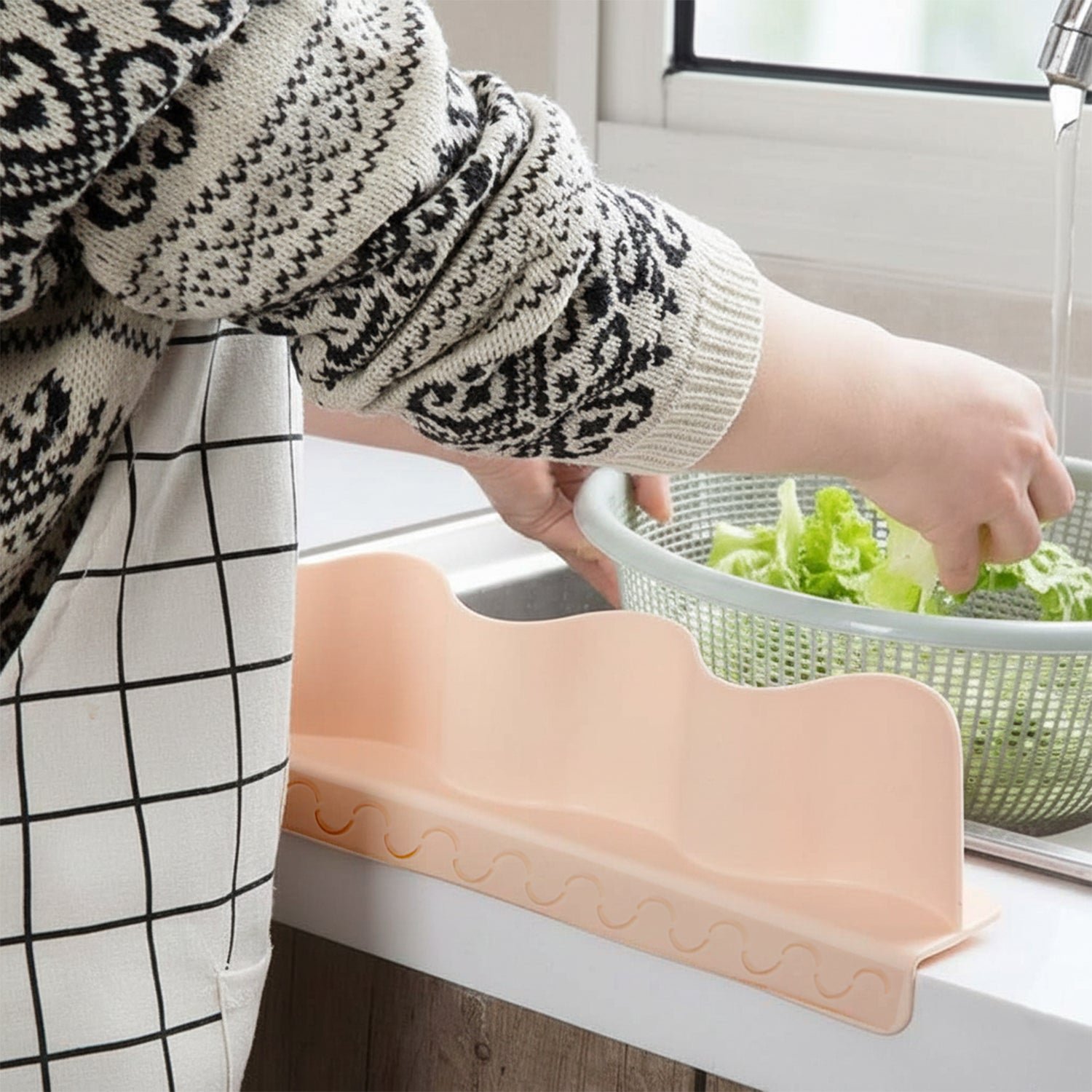 Kitchen Sink Splash Guard – Flexible 49 cm Anti-Splash Barrier