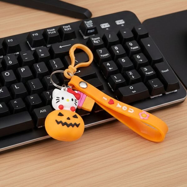 Kitty Pumpkin Keychain, Cute Cartoon Bag Charm Accessory