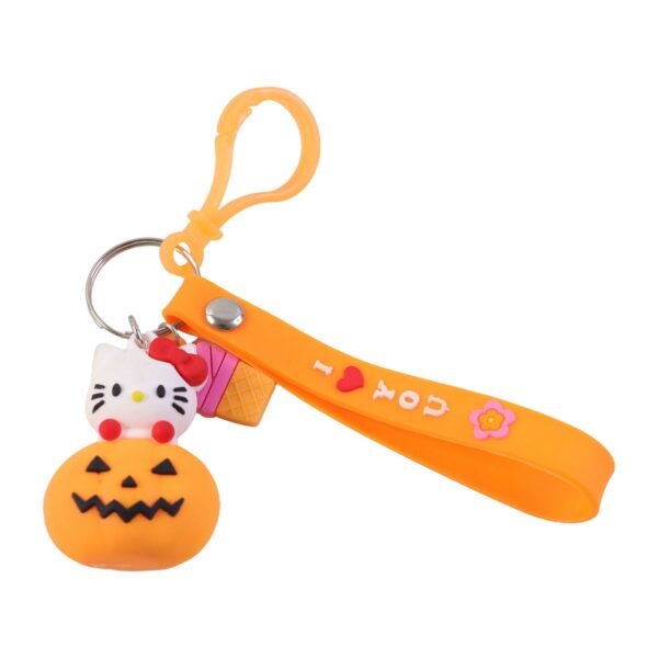 Kitty Pumpkin Keychain, Cute Cartoon Bag Charm Accessory