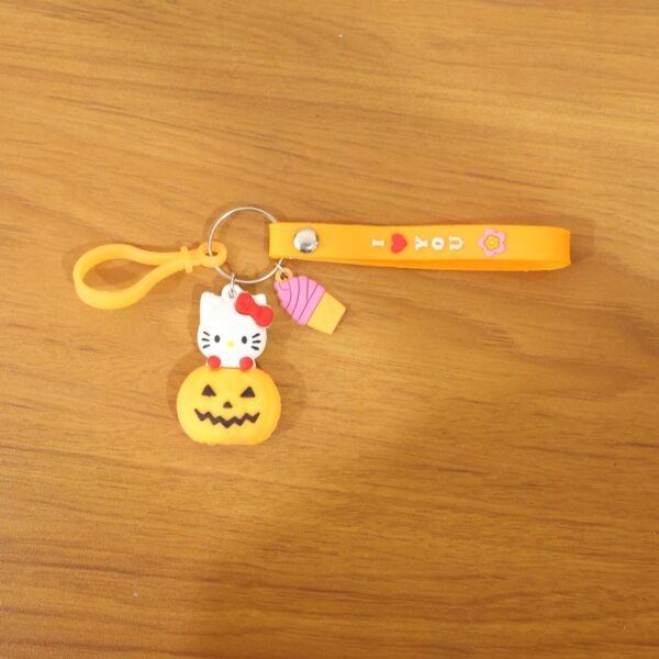 Kitty Pumpkin Keychain, Cute Cartoon Bag Charm Accessory