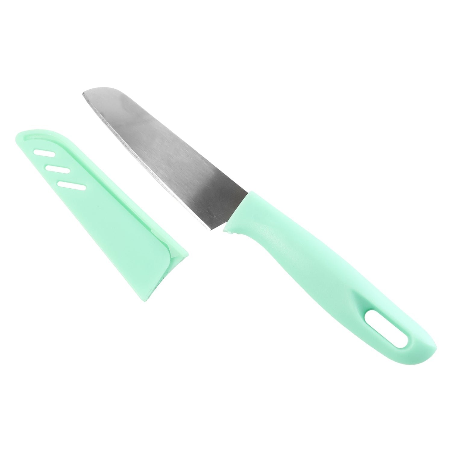 Stainless Steel Kitchen Knife – Ergonomic Soft Grip & Protective Cover
