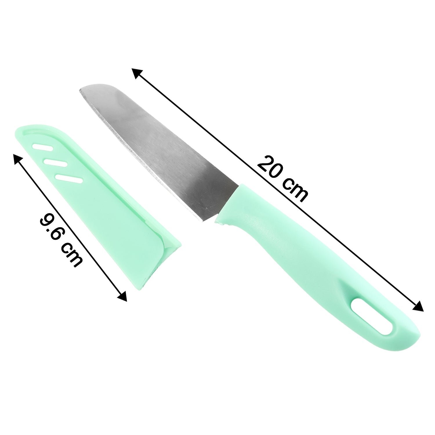 Stainless Steel Kitchen Knife – Ergonomic Soft Grip & Protective Cover