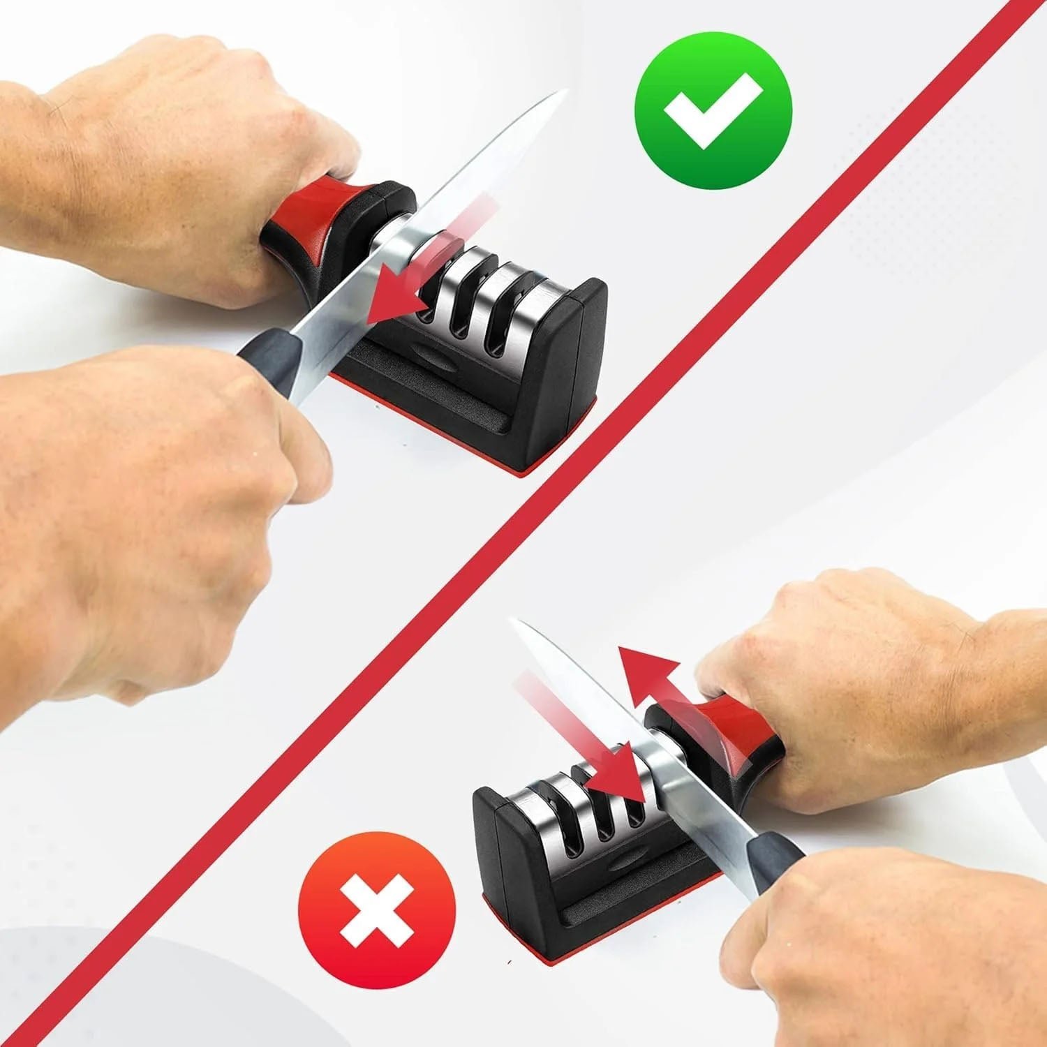 3-Stage Manual Knife Sharpener – Ceramic & Steel Blades | ToolMate Pro