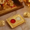 Kumkum Holder – Elegant Golden Floral Pooja Accessories