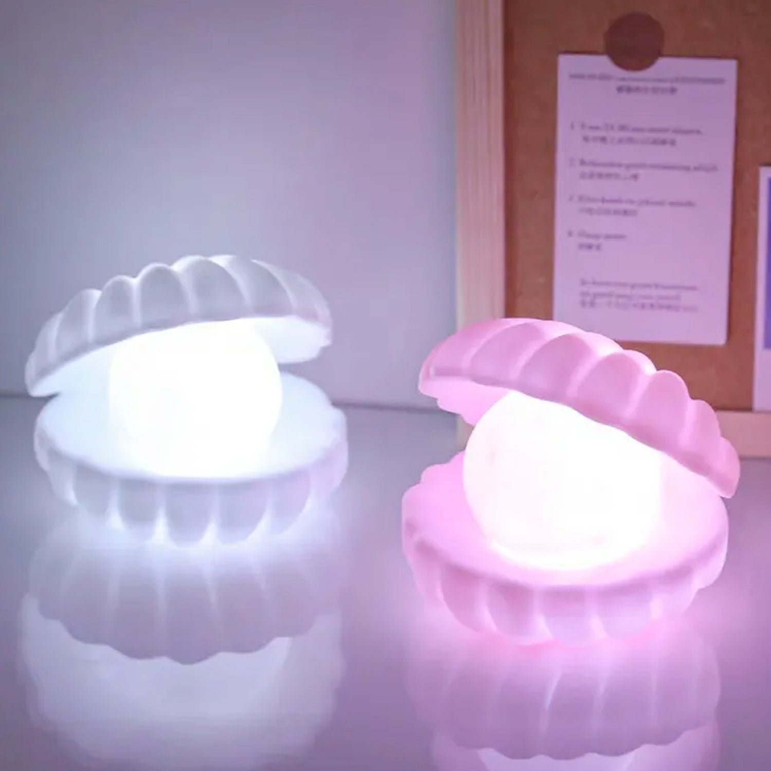 Pearl Shell Night Lamp – Elegant LED Decor | Indo Glow
