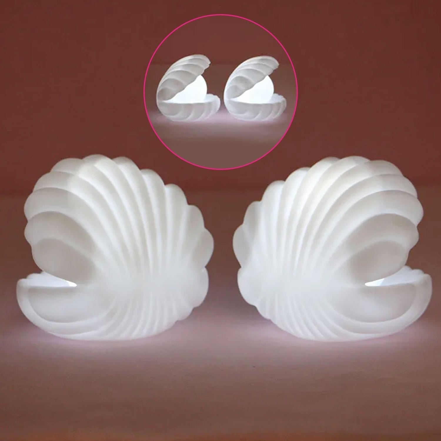 Pearl Shell Night Lamp – Elegant LED Decor | Indo Glow