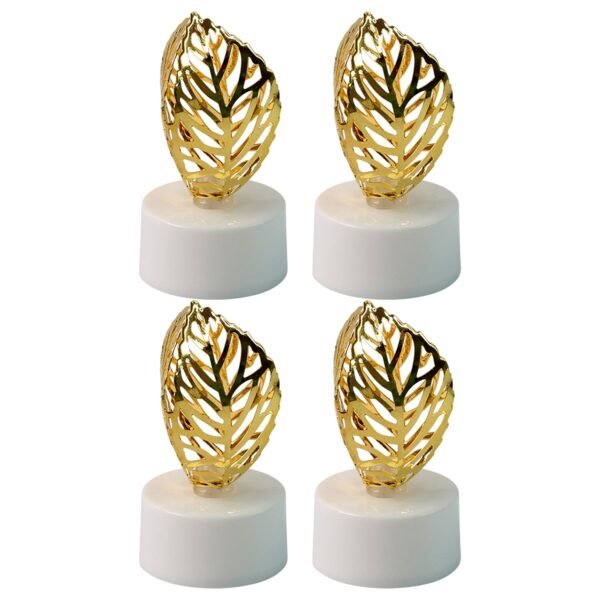 Golden Leaf LED Candles – Set of 4 Flameless Decorative Lights