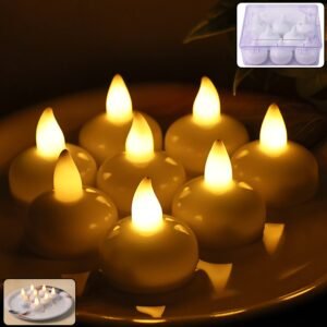 Round LED Flameless Tealight Candles – Safe Warm Glow Set of 8