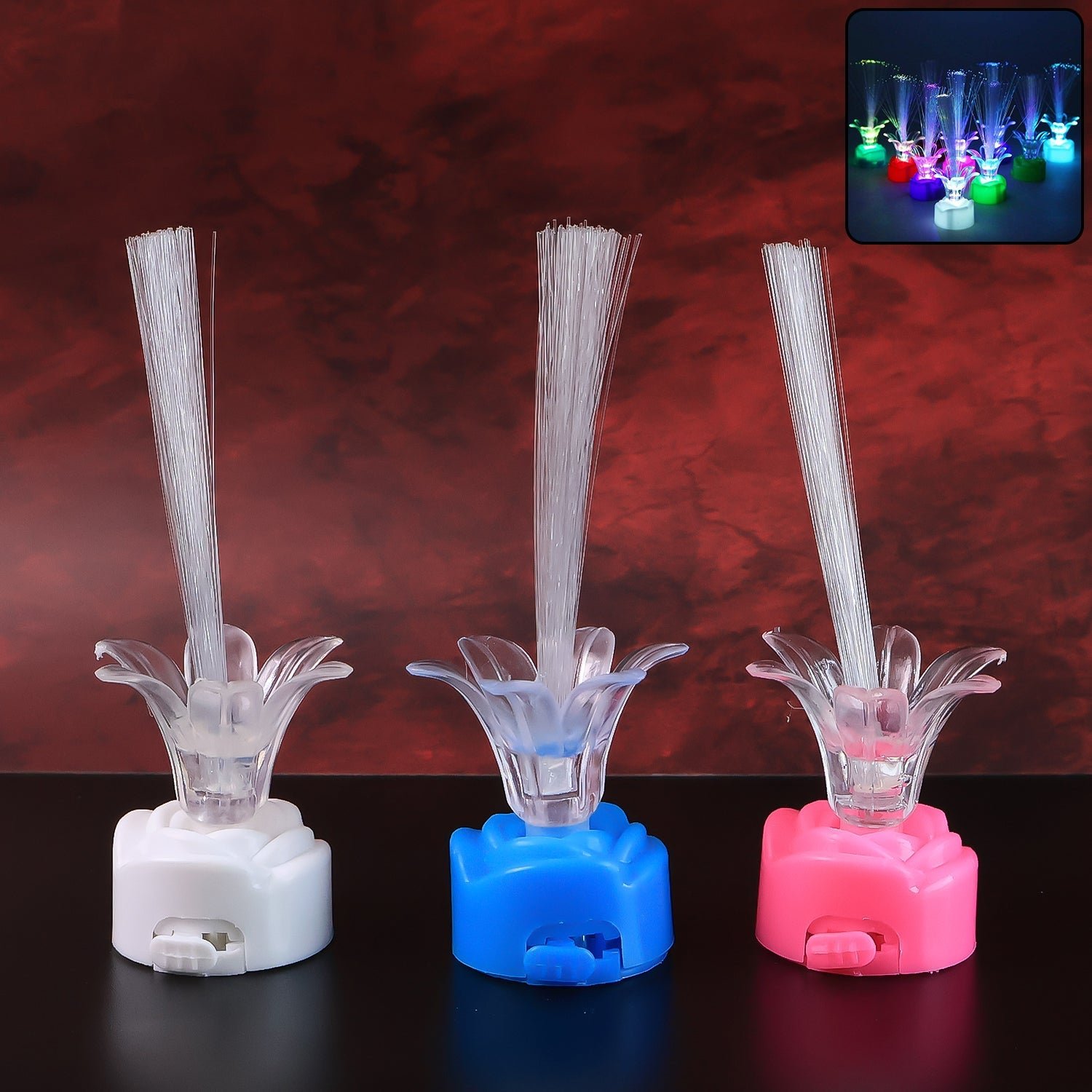 LED Fiber Optic Flower Night Lamps – Multi-Color Ambient Glow Set