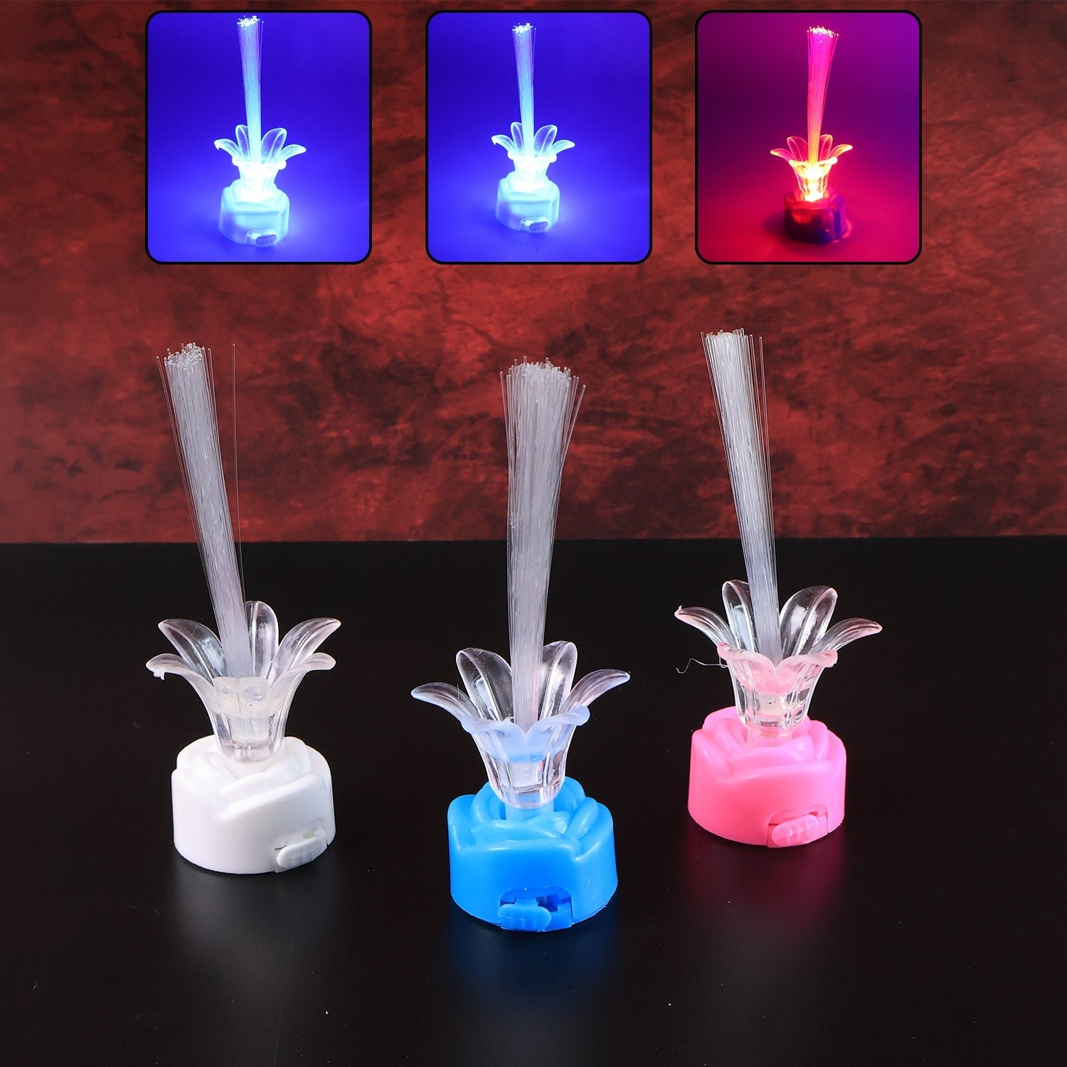LED Fiber Optic Flower Night Lamps – Multi-Color Ambient Glow Set