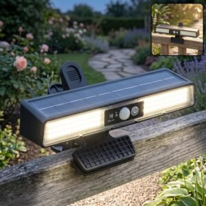 102 LED Solar Clip Motion Sensor Light for Garden Fence Outdoor (1 Pc)