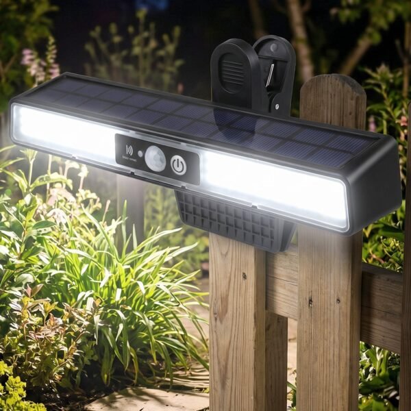102 LED Solar Clip Motion Sensor Light for Garden Fence Outdoor (1 Pc)