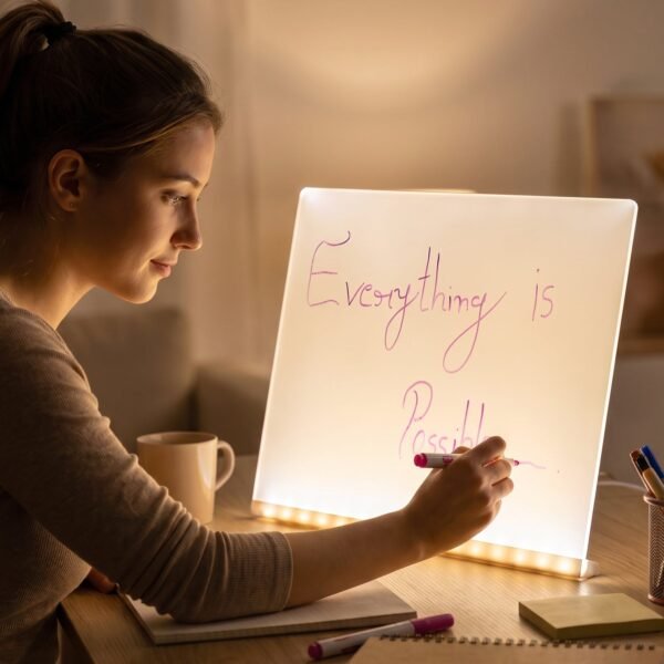 LED Illuminated Drawing Writing Board with 7 Color Markers (1 Set)