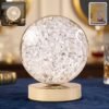 Round Crystal LED Table Lamp – Dimmable Touch & USB Rechargeable