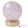 Round Crystal LED Table Lamp – Dimmable Touch & USB Rechargeable