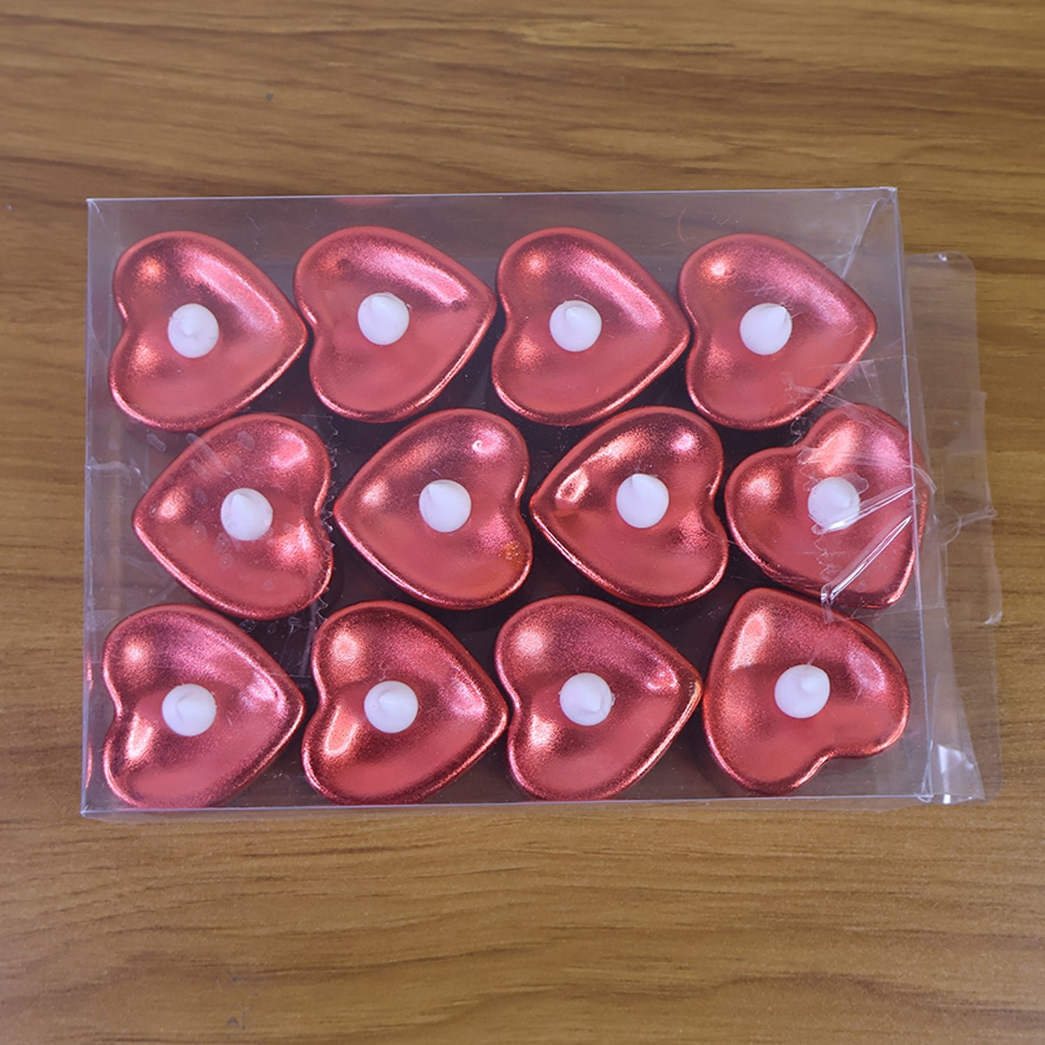 Heart Shaped LED Tea Light Candles – 12 Pc Mix Color Set