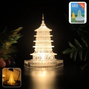 LED Crystal Pagoda Light – Elegant Battery Operated Decor