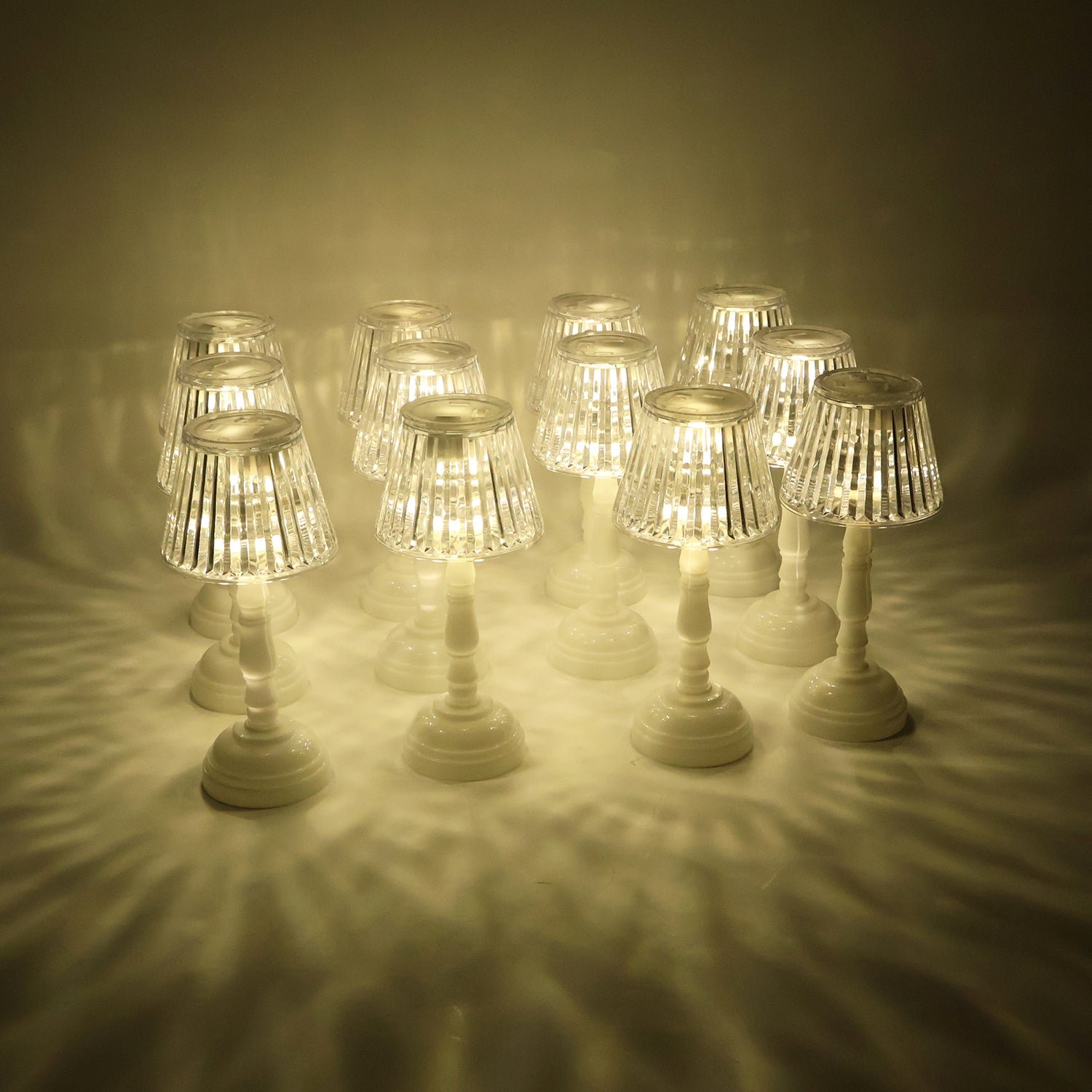 LED Crystal Table Lamps – Elegant Set of 12 Warm Lights