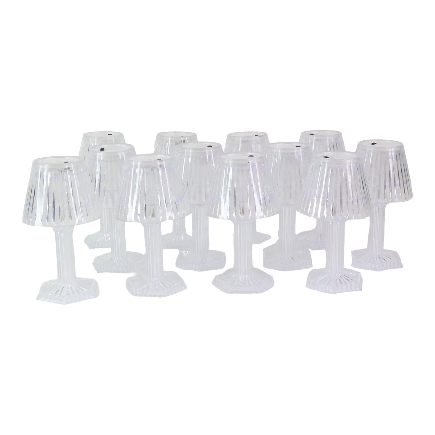 LEDTransperentLamp-04 Crystal Style LED Table Lamps – Elegant Flameless Set of 12