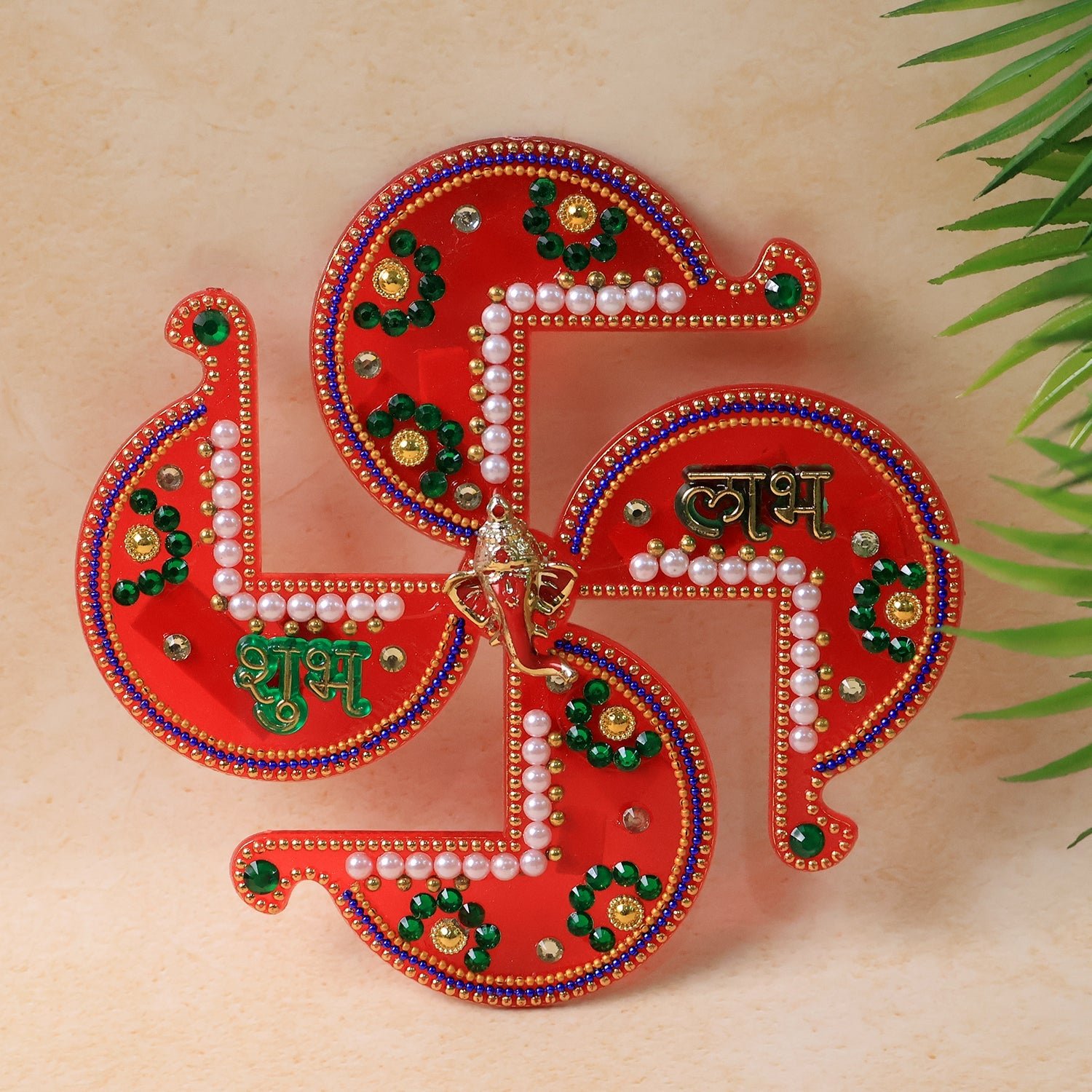 Labh-Subh-01_d5e8a474-71c5-4f19-856d-9fe725043bdc Acrylic Swastik Shubh Labh Wall Hanging – Auspicious Festival Decor