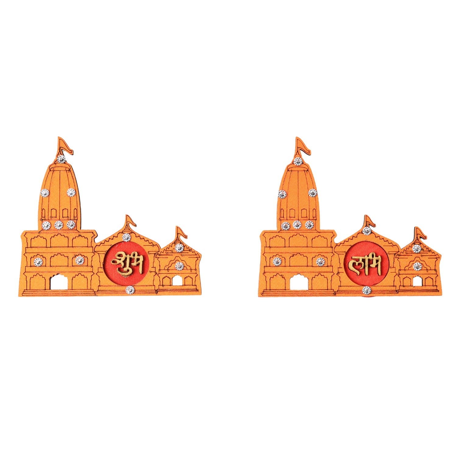 Shubh Labh Temple Wall Sticker – Vibrant Festive Home Décor