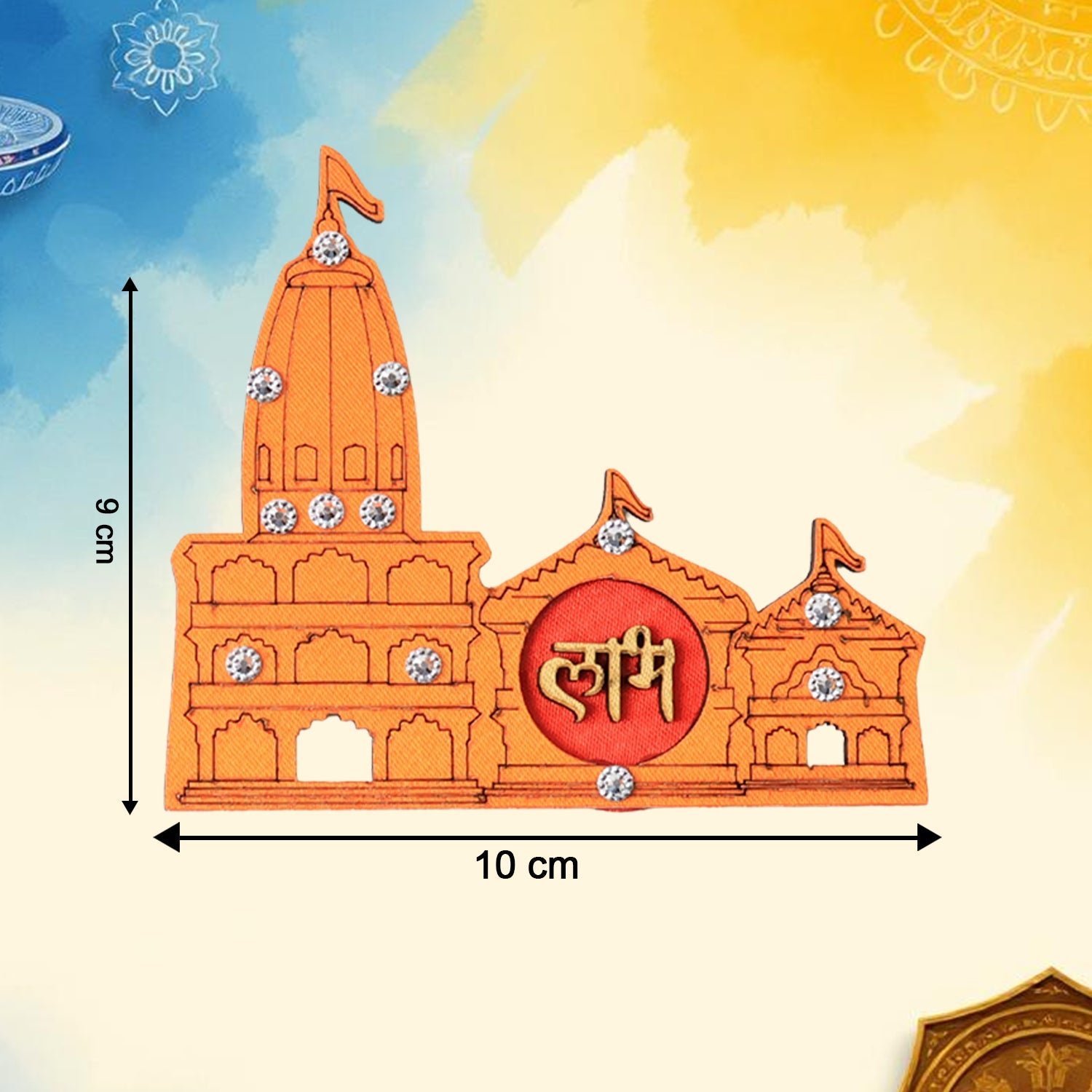 Shubh Labh Temple Wall Sticker – Vibrant Festive Home Décor