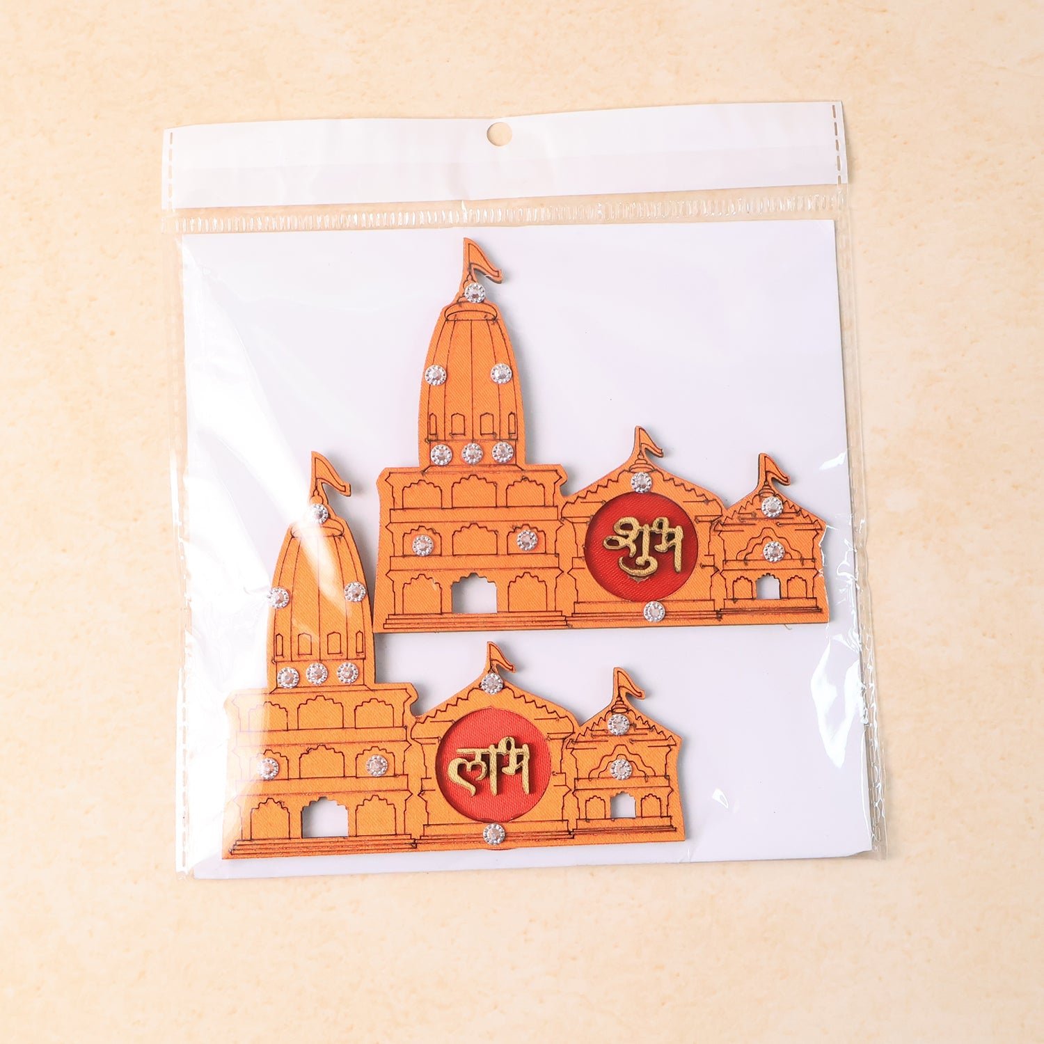 Shubh Labh Temple Wall Sticker – Vibrant Festive Home Décor