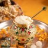 Laddu Gopal Makhan Matki with Spoon Set Decorative Pooja Pot (2 Pc Set)
