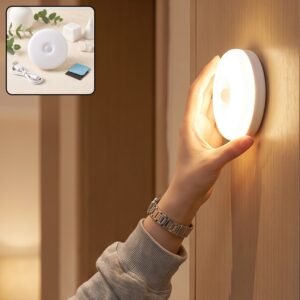 Motion Sensor LED Light, Rechargeable Wireless Night Light with PIR Sensor (1 Set)