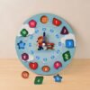 Wooden Educational Learning Clock Toy – Movable Hands & Shape Blocks